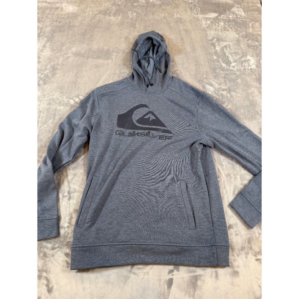 Quiksilver Men's Small S/P/CH Heather Gray Activewear Hoodie Sweatshirt Pockets